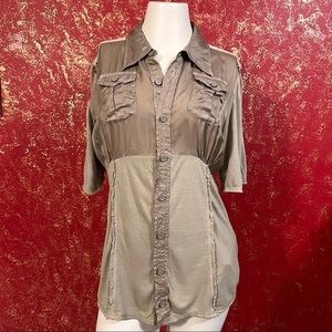 DIESEL Cargo Military Style Top Blouse Shirt M